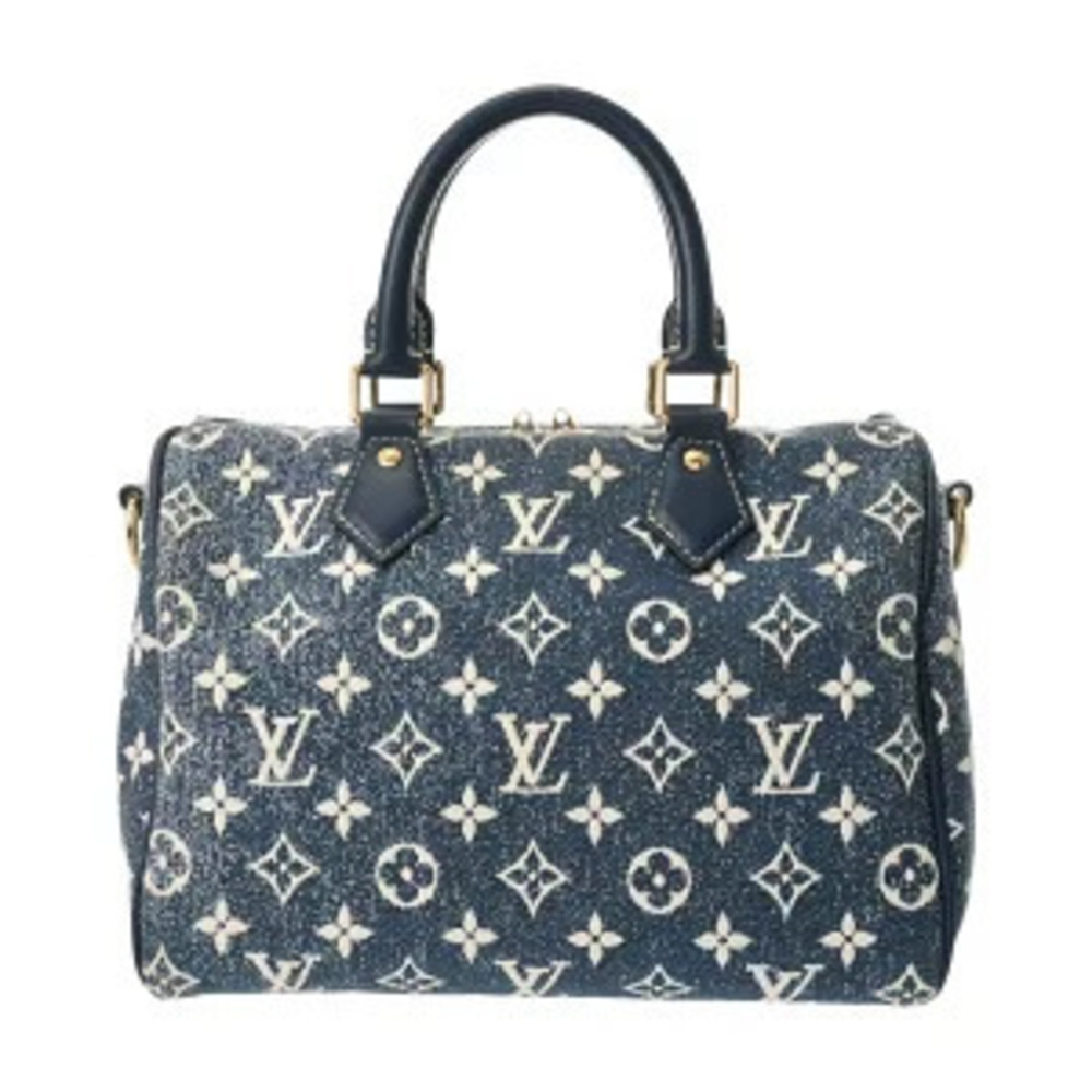 Louis Vuitton Monogram Jacquard Denim Speedy Bag 2Way Shoulder Bag Marine Blue